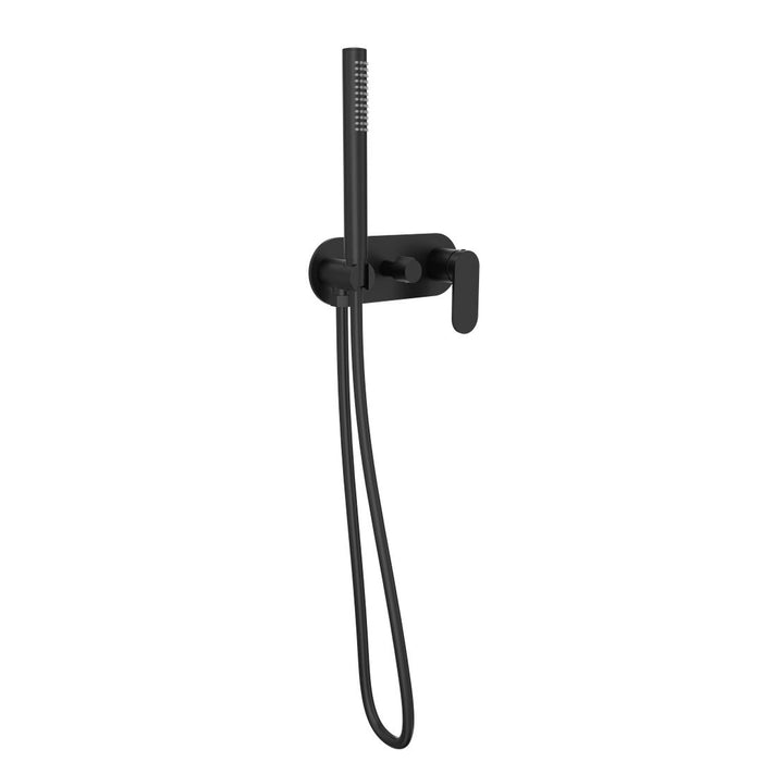 Linsol Capo 1-Plate Wall Mixer with Hand Shower - Matte Black 