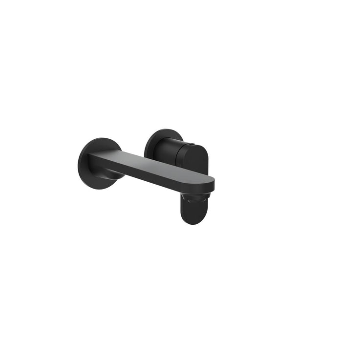 Linsol Capo 2-Plate Wall Basin or Bath Mixer - Matte Black 