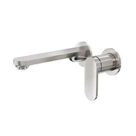 Linsol Capo 2-Plate Wall Basin or Bath Mixer Trim Kit - Brushed Nickel 
