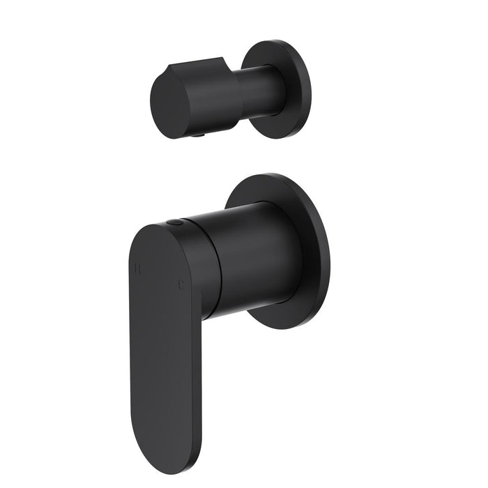 Linsol Capo 2-Plate Wall Mixer with Divertor Trim Kit - Matte Black 