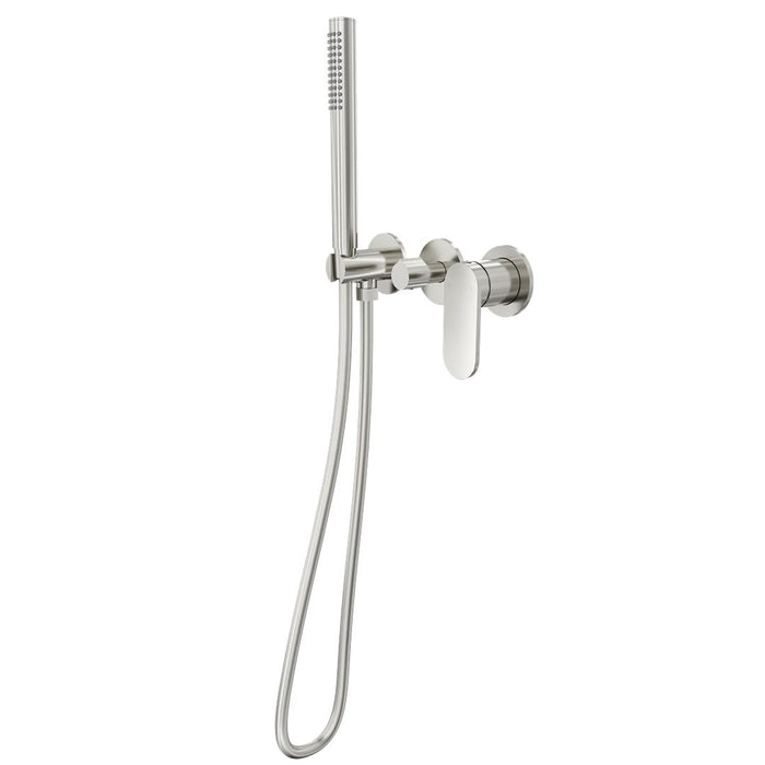 Linsol Capo 3-Plate Wall Mixer with Hand Shower Trim Kit - Brushed Nickel 