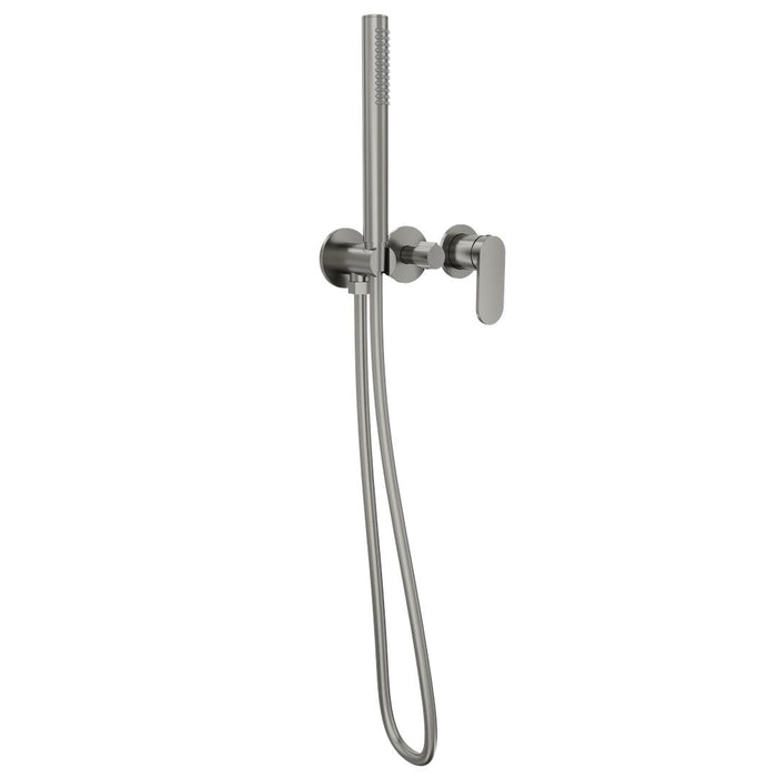 Linsol Capo 3-Plate Wall Mixer with Hand Shower Trim Kit - Gunmetal 