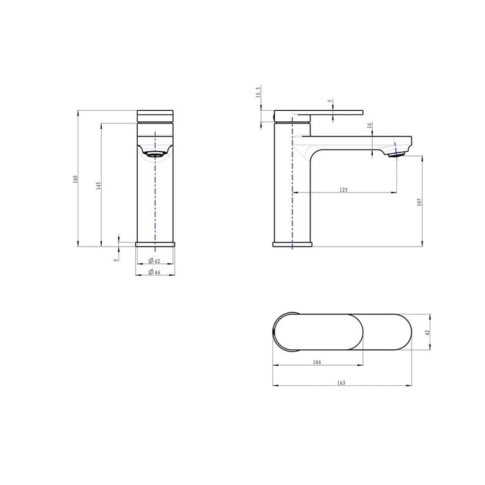 Linsol Capo Basin Mixer - Gunmetal 