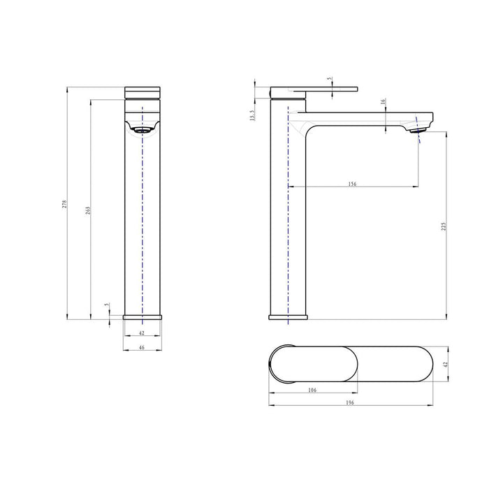 Linsol Capo Tall Basin Mixer - Chrome 