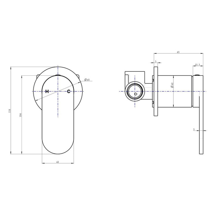 Linsol Capo Wall Mixer - Gunmetal 