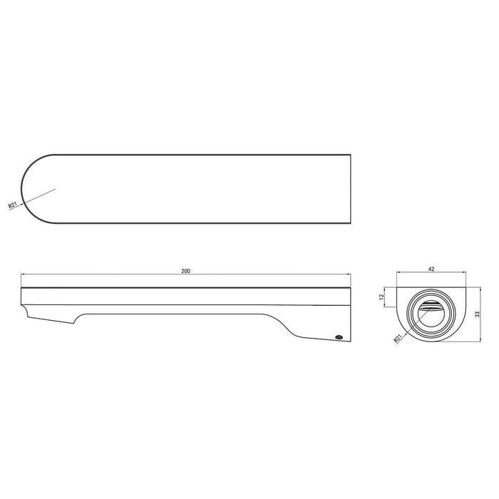 Linsol Capo Wall Mount Basin or Bath Spout - Matte Black 