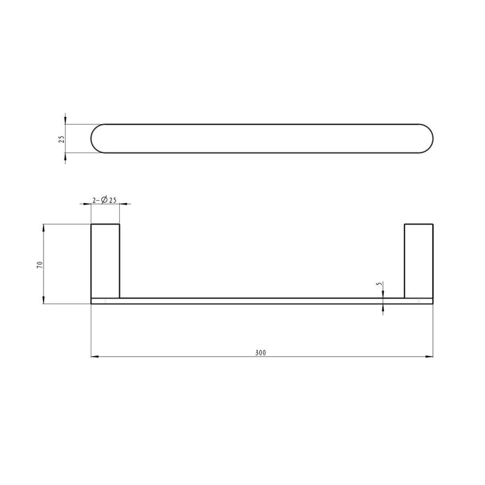 Linsol Circle Hand Towel Rail - Brushed Nickel 