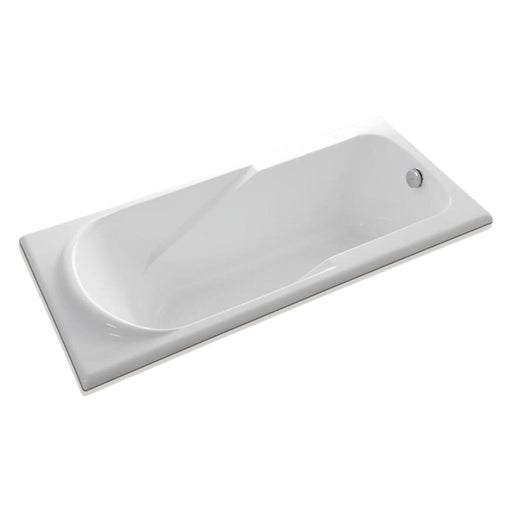Linsol Clay 1600mm Drop in Bath with Overflow - Gloss White 