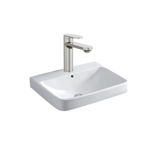 Linsol Clay 450mm Rectangular Semi Inset Basin - Gloss White 