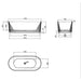 Linsol Cleo 1700mm Freestanding Bath - Matte Black 