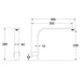 Linsol Corsica Flat Upswept Wall Arm - Matte Black 