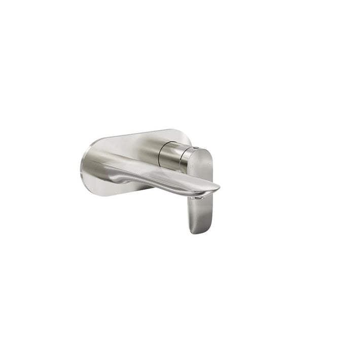 Linsol Curva 1-Plate Wall Basin or Bath Mixer Trim Kit - Brushed Nickel 