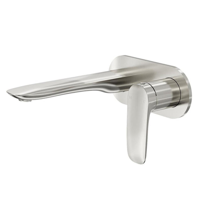 Linsol Curva 1-Plate Wall Basin or Bath Mixer Trim Kit - Brushed Nickel 