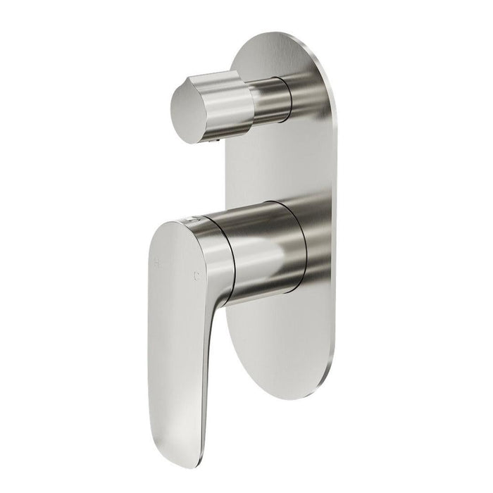 Linsol Curva 1-Plate Wall Mixer with Divertor Trim Kit - Brushed Nickel 