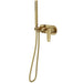Linsol Curva 1-Plate Wall Mixer with Hand Shower - Brushed Brass 