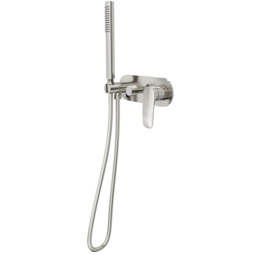 Linsol Curva 1-Plate Wall Mixer with Hand Shower - Brushed Nickel 