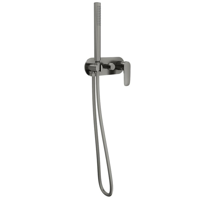 Linsol Curva 1-Plate Wall Mixer with Hand Shower - Gunmetal 