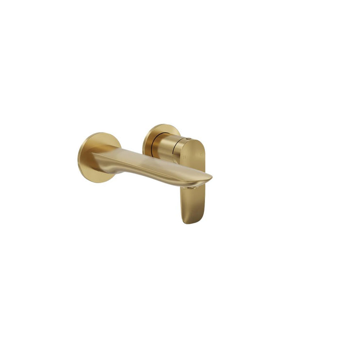 Linsol Curva 2-Plate Wall Basin or Bath Mixer Trim Kit - Brushed Brass 