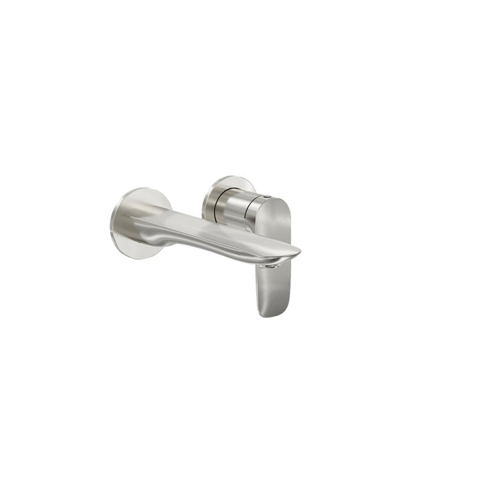 Linsol Curva 2-Plate Wall Basin or Bath Mixer Trim Kit - Brushed Nickel 
