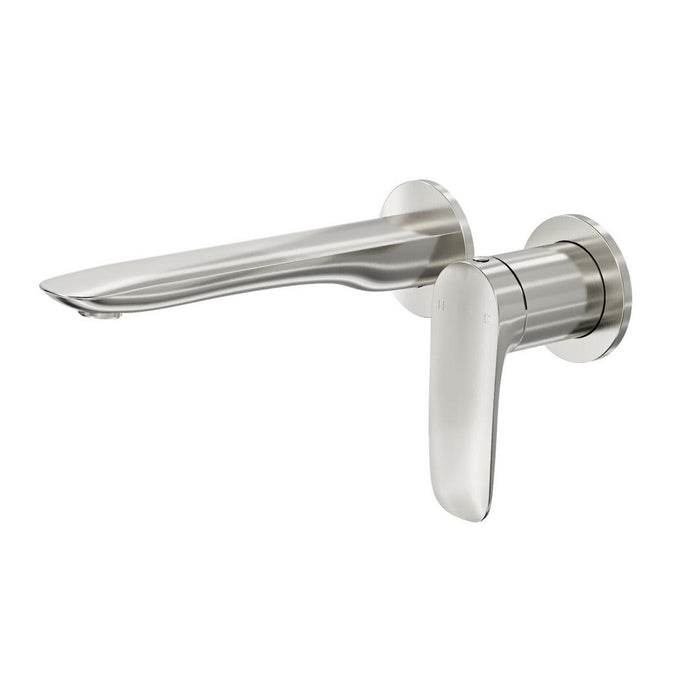 Linsol Curva 2-Plate Wall Basin or Bath Mixer Trim Kit - Brushed Nickel 