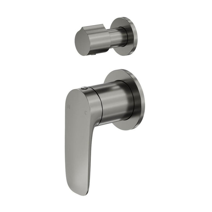 Linsol Curva 2-Plate Wall Mixer with Divertor - Gunmetal 