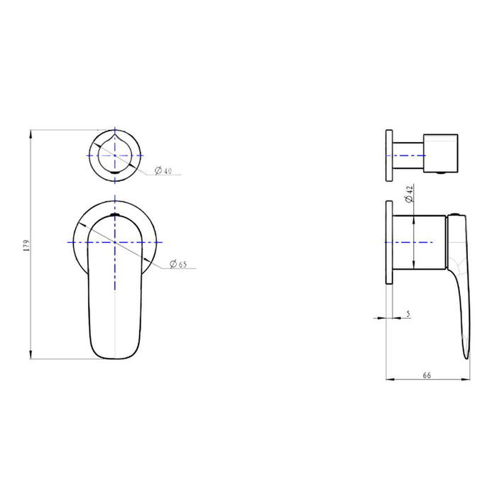 Linsol Curva 2-Plate Wall Mixer with Divertor Trim Kit - Brushed Brass 