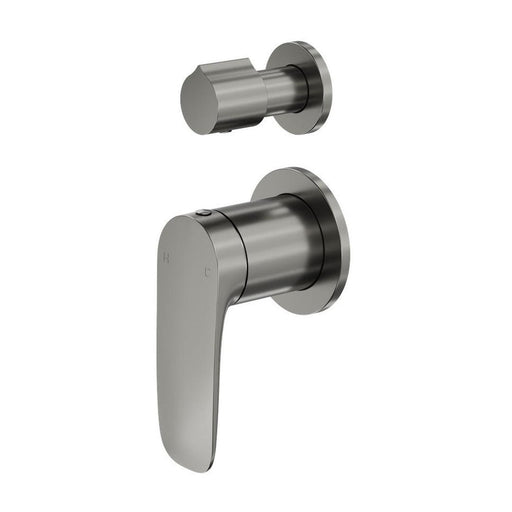 Linsol Curva 2-Plate Wall Mixer with Divertor Trim Kit - Gunmetal 