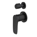 Linsol Curva 2-Plate Wall Mixer with Divertor Trim Kit - Matte Black 