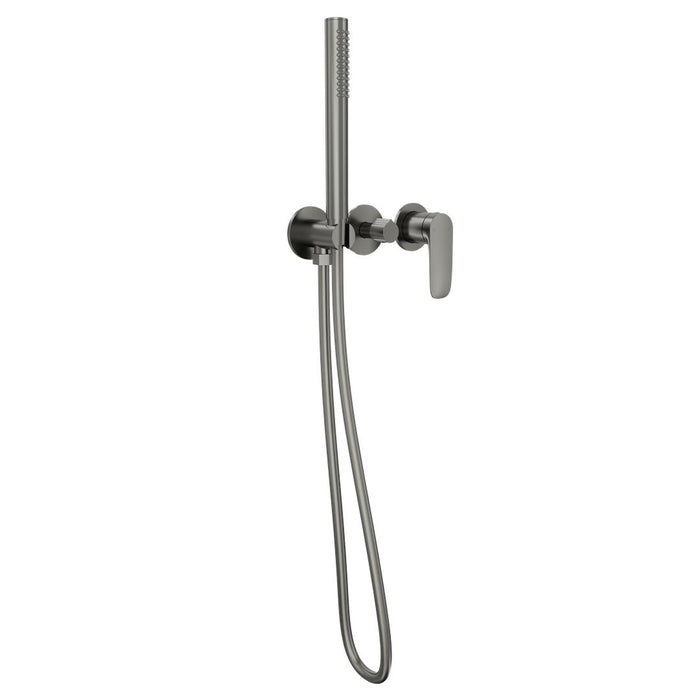 Linsol Curva 3-Plate Wall Mixer with Hand Shower - Gunmetal 