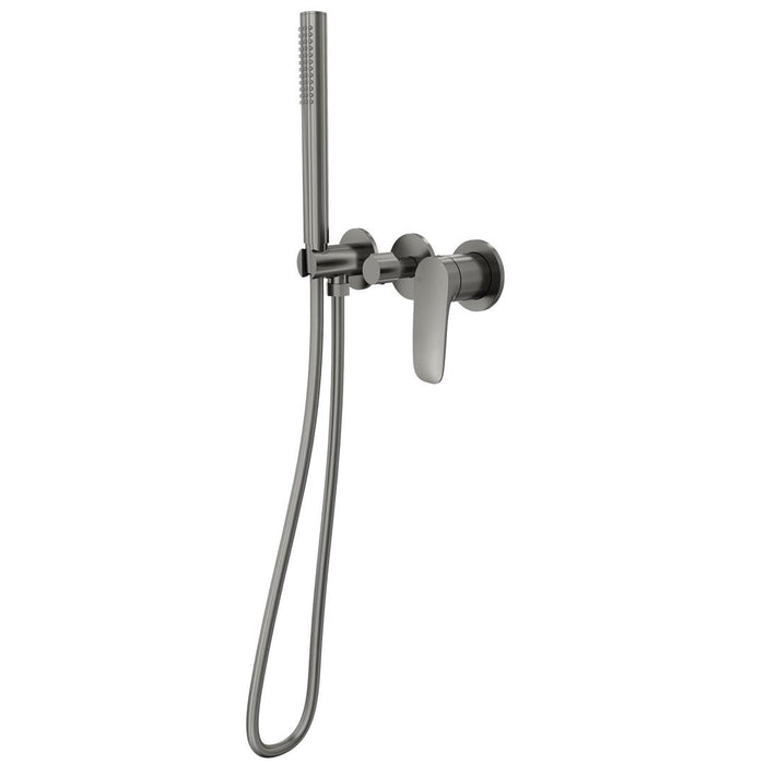 Linsol Curva 3-Plate Wall Mixer with Hand Shower - Gunmetal 