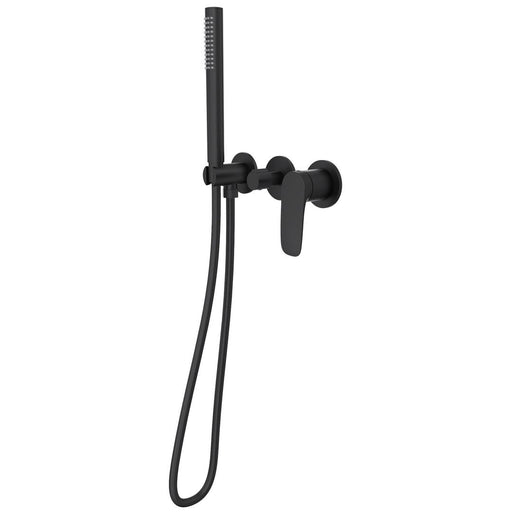 Linsol Curva 3-Plate Wall Mixer with Hand Shower Trim Kit - Matte Black 