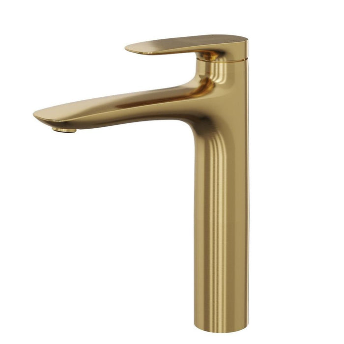 Linsol Curva Mid Height Basin Mixer - Brushed Brass 
