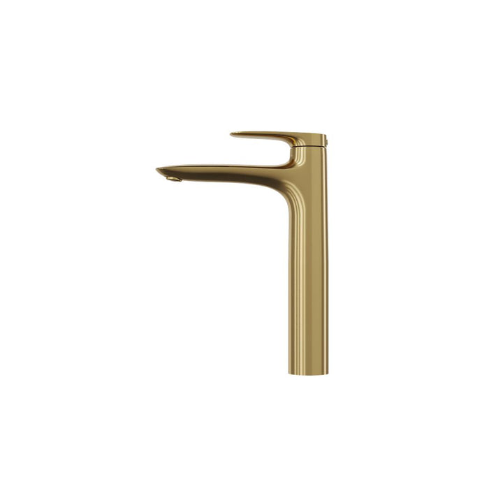 Linsol Curva Tall Basin Mixer - Brushed Brass 