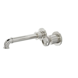 Linsol Dynamik 2-Plate Wall Basin or Bath Mixer - Brushed Nickel 