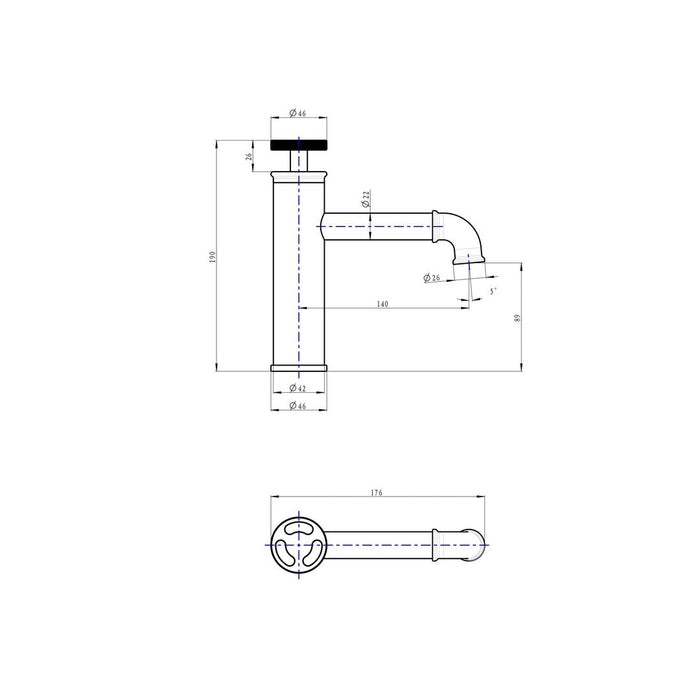 Linsol Dynamik Basin Mixer - Brushed Brass 