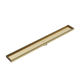 Linsol Ezyflow 1000mm Tile Insert Linear Waste DN64 - Brushed Brass 