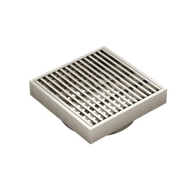 Linsol Ezyflow 110mm Heelguard Square Waste DN64 - Brushed Nickel 