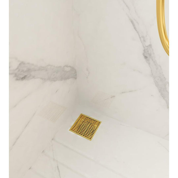 Linsol Ezyflow 110mm Heelguard Square Waste DN89 - Brushed Brass 