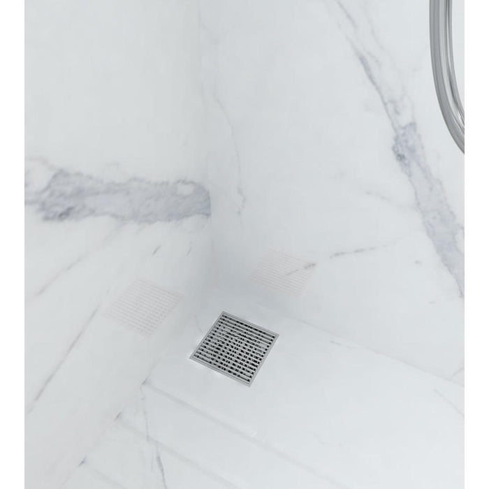 Linsol Ezyflow 110mm Heelguard Square Waste DN89 - Brushed Nickel 