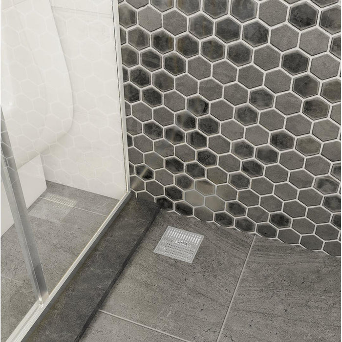 Linsol Ezyflow 110mm Heelguard Square Waste DN89 - Brushed Nickel 