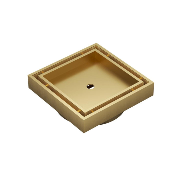 Linsol Ezyflow 110mm Tile Insert Square Waste DN89 - Brushed Brass 