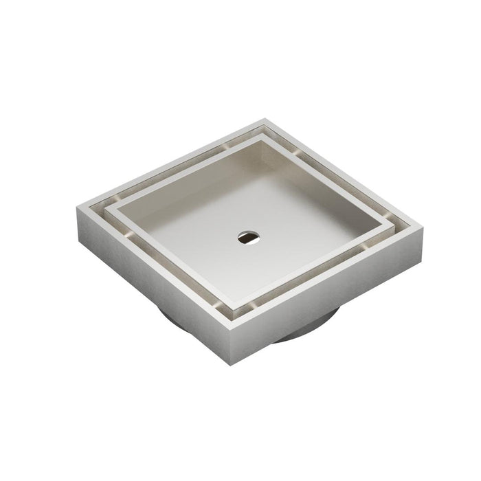 Linsol Ezyflow 110mm Tile Insert Square Waste DN89 - Brushed Nickel 