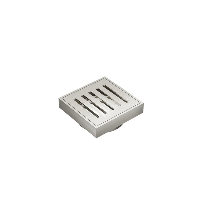 Linsol Ezyflow 110mm Vertical Pressed Square Waste DN89 - Brushed Nickel 