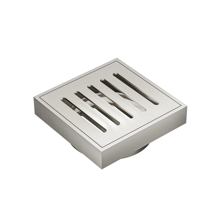 Linsol Ezyflow 110mm Vertical Pressed Square Waste DN89 - Brushed Nickel 
