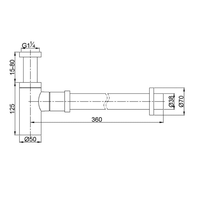 Linsol Ezyflow 32mm Bottle Trap - Gunmetal 