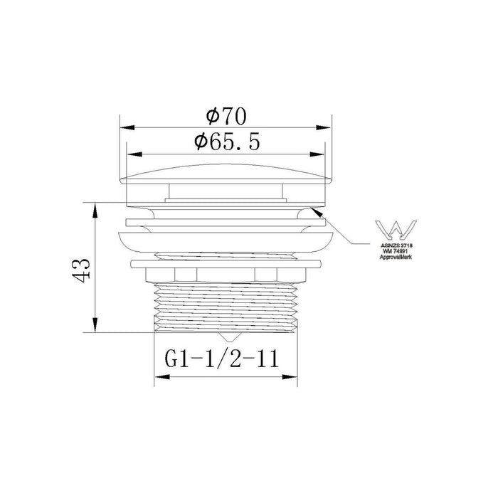 Linsol Ezyflow 40mm Pop-Up Plug and Waste - Brushed Nickel 