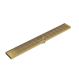 Linsol Ezyflow 800mm Heelguard Linear Waste DN64 - Brushed Brass 
