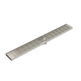 Linsol Ezyflow 800mm Heelguard Linear Waste DN89 - Brushed Nickel 