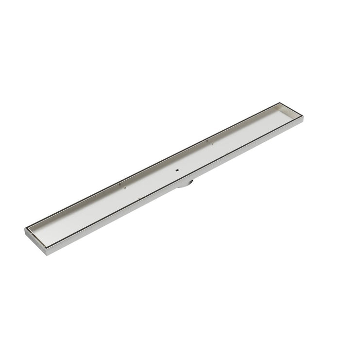 Linsol Ezyflow 800mm Tile Insert Linear Waste DN89 - Brushed Nickel 