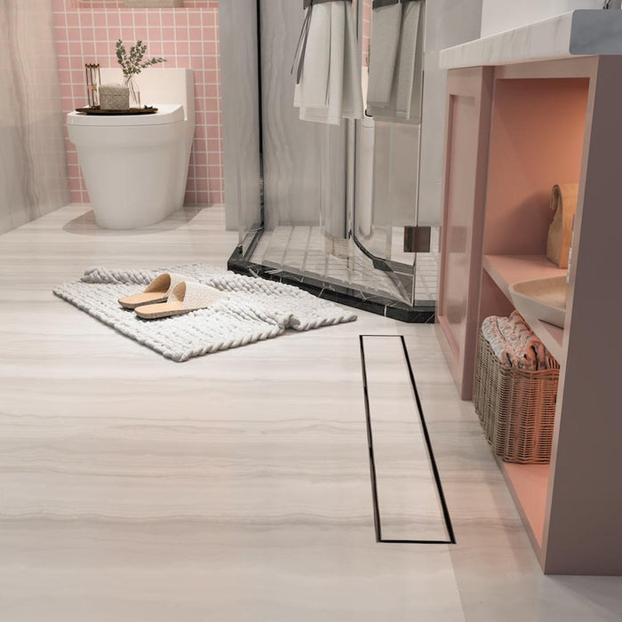 Linsol Ezyflow 800mm Tile Insert Linear Waste DN89 - Gunmetal 